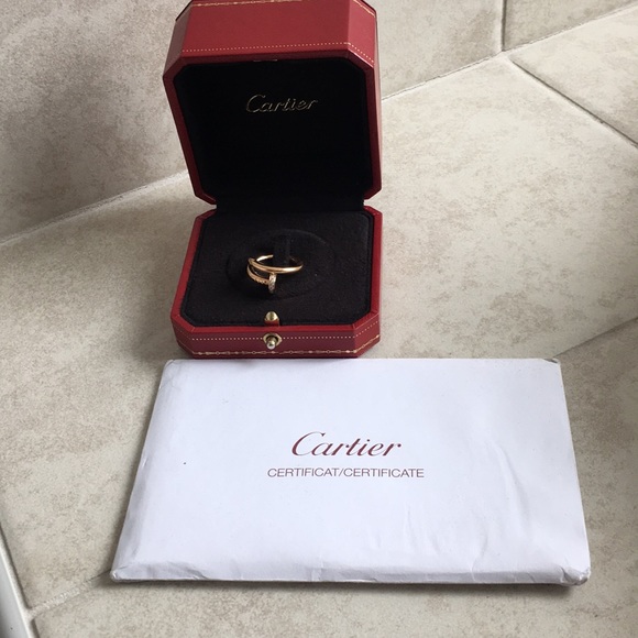 Cartier Jewelry - Jus un clou ring, pink gold w. diamonds size 49